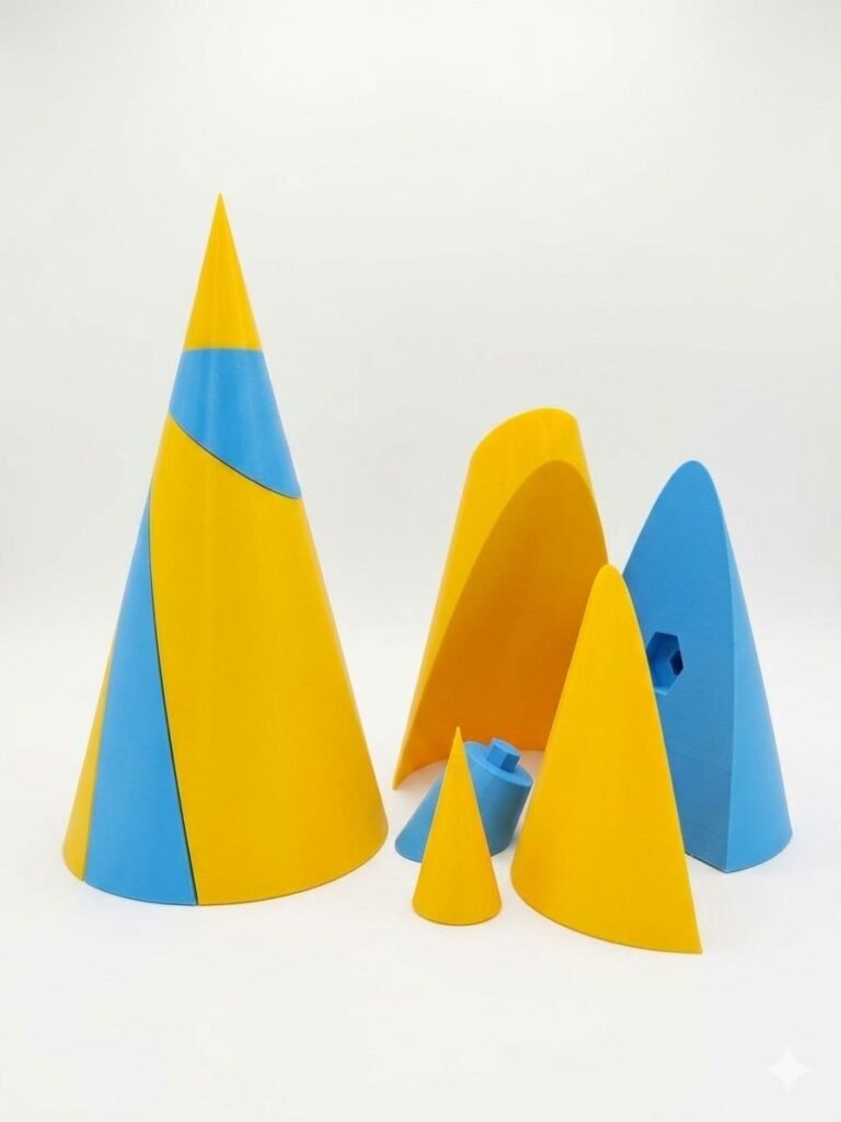 Cono de Apolonio 3D | Modelo Educativo de Secciones Cónicas para Matemáticas, Geometría y Docencia