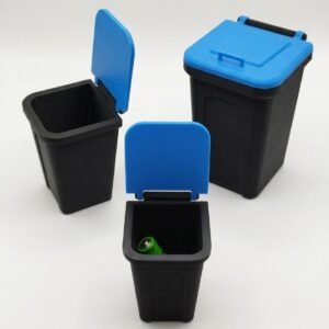Mini Papelera de Escritorio 3D con Tapa – Cubo de Basura Compacto para Oficina y Casa