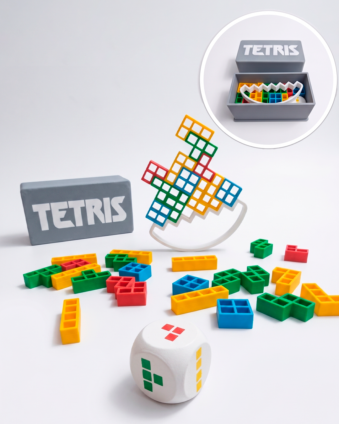 Juego de Mesa Tipo Tetris 3D – Edición Bolsillo y Familiar XL | Puzzle de Equilibrio para Niños y Adultos
