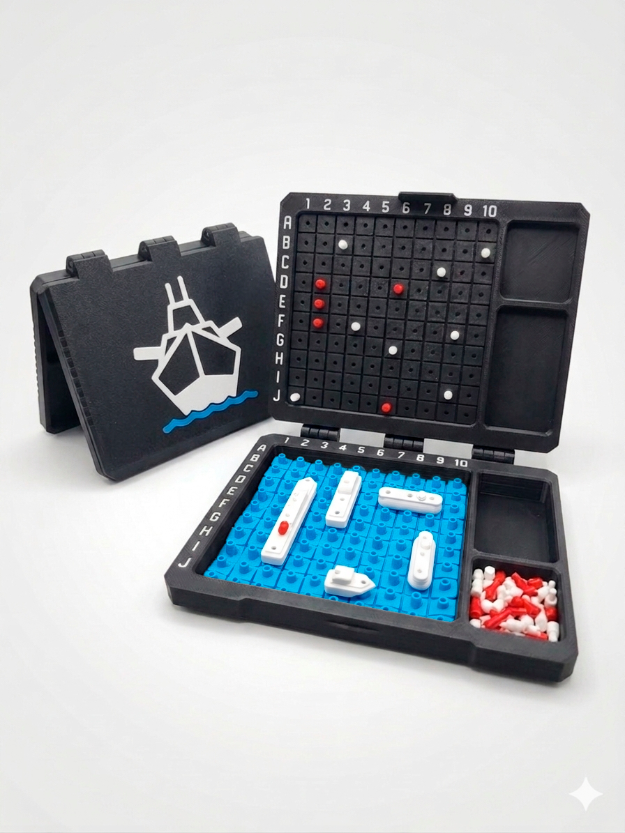 Juego Hundir la Flota 3D – Batalla Naval Clásica Portátil | Juego de Mesa para Viaje y Casa | Regalo Original - Imagen 2