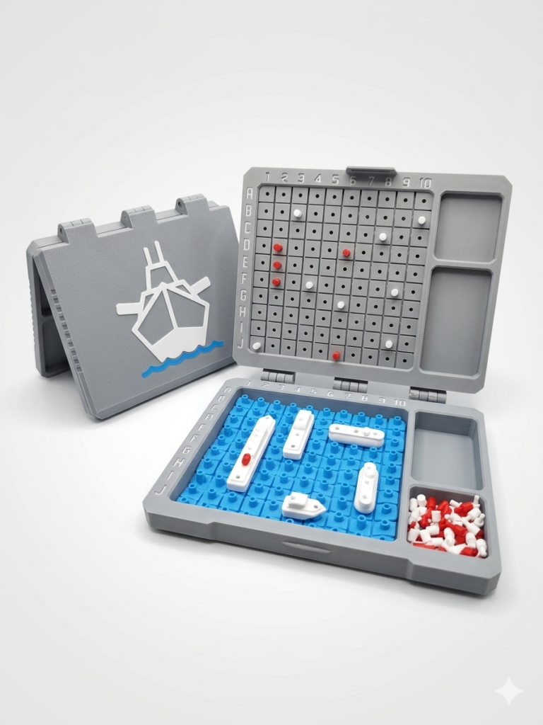 Juego Hundir la Flota 3D – Batalla Naval Portátil para Viajes, Casa y Familia | Juego de Mesa Clásico
