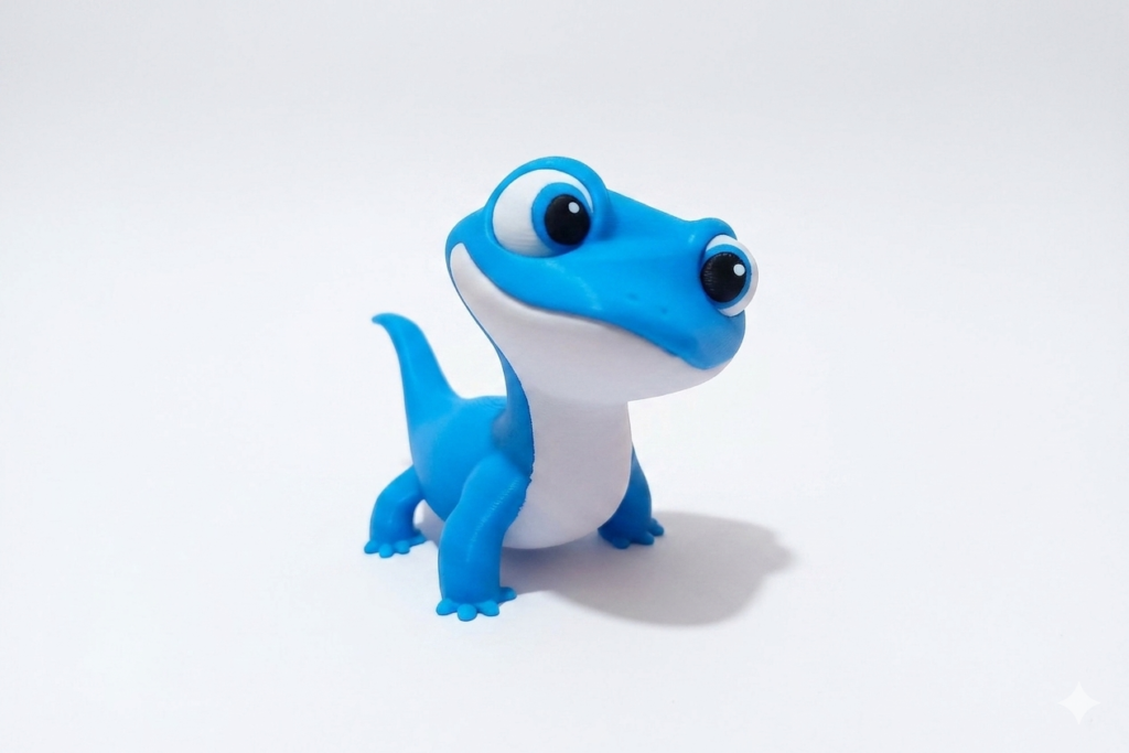 Lagarto Cartoon 3D– Figura Decorativa Articulada Impresa en 3D | Regalo Original, Escritorio y Setup